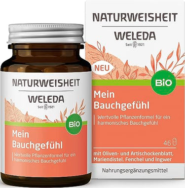 WELEDA Natural Wisdom My Gut Feeling - Organic food supplement supports digestion and liver with bitter substances from milk thistle, ginger and artichoke (46 capsules - lactose and gluten-free, vegan) on sale